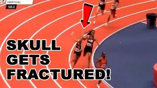 Track meet turns VIOLENT! Runner BASHES opponent in head with her baton FRACTURING HER SKULL!