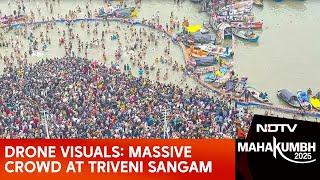 Maha Kumbh 2025 | Massive Crowd At Triveni Sangam In Prayagraj For Maha Kumbh 2025