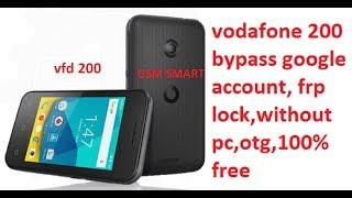 Vodafone 200 bypass google account frp lock google id without pc 100 working