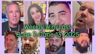 Weekly  Win/Loss  June 7 - June 13 Vegas Matt, Mr.Handpay, NG Slot, BC Slot, Lady Luck, Low roller,