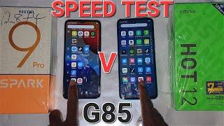 Tecno Spark 9 PRO Vs Infinix Hot 12 Speed Test