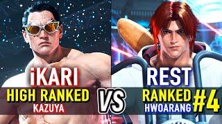 T8  iKARI (High Ranked Kazuya) vs REST (#4 Ranked Hwoarang)  Tekken 8 High Level Gameplay