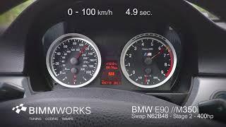 BMW 350i - E90 N62B48 V8 Swap -  Launch test!