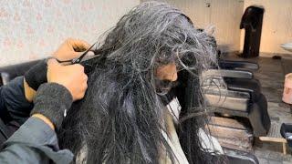 “10 YEARS HAIR”!! Homeless Man Incredible Transformation | INSANE Haircut ASMR