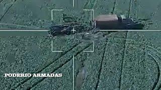 Un dron kamikaze ruso filmó la destrucción de un obús europeo FH70