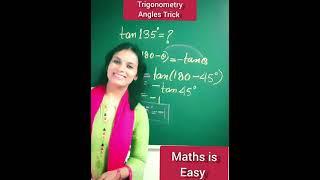 tan135 value | How to find tan135 degree Trigonometry Angle Trick |  #shorts #youtubeshorts #maths