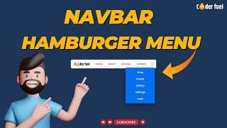 Creating a Navbar Responsive Hamburger Menu for Your Website CSS & JavaScript | Coder fuel