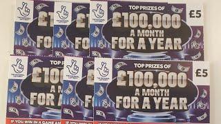 Playing 6 £100.000 a month for a year scratch cards