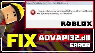 How to Fix ADVAPI32.dll Not Found Error on ROBLOX || Fix Roblox 'Entry Point Not Found' [3 TIPS]