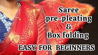 SILK SAREE PRE-PLEATING & FOLDING IN TAMIL / EASY METHODS FOR BEGINNERS #tutorial #trending #viral