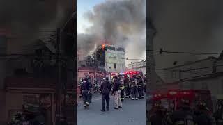 Newark Firefighters Extinguish 3-Alarm Fire at 576 Broadway on April 22, 2024. #firefighters