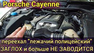 Porsche Cayenne переехал лежачий полицейский, заглох и больше не заводится.