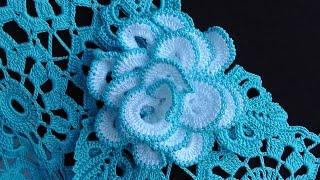 Как связать РОЗОЧКУ брошку. Вяжем розу крючком. How to crochet a rose motif.  Crochet Rose Brooch