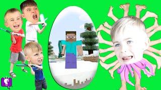 MINECRAFT Giant Surprise Egg and Mystery Monster by HobbyFamilyTV