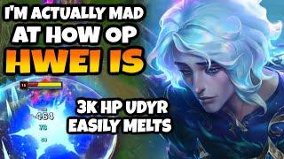 Hwei is 100% the most broken mid and basically unbeatable