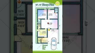 Compact & Modern 30x48 House | 2BHK + Porch + Car Parking #houseplan #floorplan #housedesign