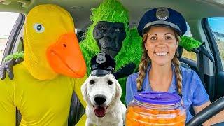 Police SAVES Puppy From Rubber Ducky in Car Ride Chase!
