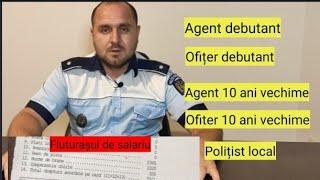 Cât este SALARIUL polițiștilor? Agent,ofițer, polițist local (poza cu fluturașul).