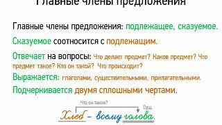 Главные члены предложения (5 класс, видеоурок-презентация)