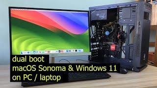 how to dual boot macOS 14 and Windows on PC/laptop