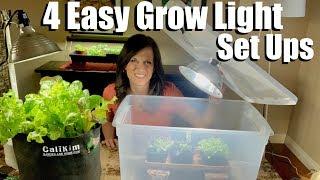 4 Easy Grow Light Set Ups for Starting Seeds Indoors // Spring Garden Series