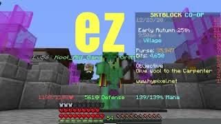 minecraft hypixel skyblock- typing “ez” in the hub (tutorial)