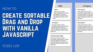 How to create sortable Drag and Drop with vanilla Javascript