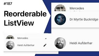 Flutter Tutorial - Reorderable ListView - Move List Items