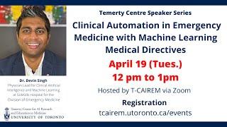 Clinical Automation in Emergency Medicine with Machine Learning Medical Directives