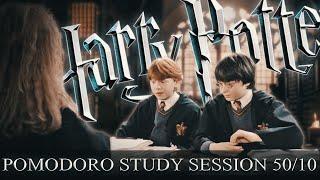 Hogwarts Library  POMODORO Study Session 50/10 - Harry Potter Ambience  Focus, Relax & Study