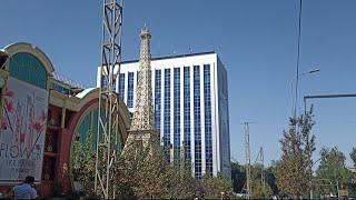 Almaty, Kazakhstan. Sunny walking tour of Almaty city. September,2023.