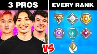 3 Pros Vs EVERY Rank (Impossible VALORANT Challenge)