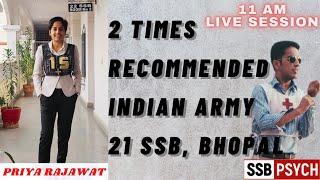 2 Times Recommended - Priya Rajawat | Indian Army | SSBPsych