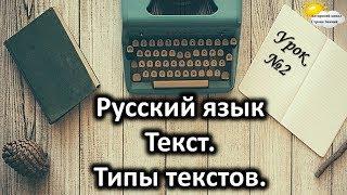 Русский язык. Урок №2. Тема: "Текст. Типы текстов"