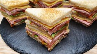 EASY AND QUICK RECIPE FOR A DELICIOUS CLUB SANDWICH WITH SAUSAGE