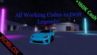 All Working Codes in Drift Legends! (Roblox)