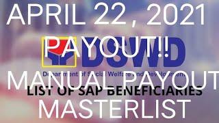 DSWD MASTER LIST - Waitlisted 1st tranche , 2nd tranche , 3rd tranche (APRIL 22, 2021)