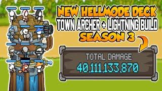 GROW CASTLE: Hell Mode Season 3, 40.1 BILLION DAMAGE using Town Archers + Lightning Heroes