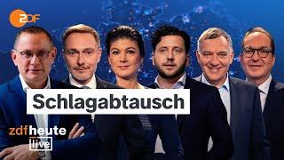 Chrupalla, Lindner, Wagenknecht, Banaszak, van Aken und Dobrindt im Schlagabtausch | ZDFheute live