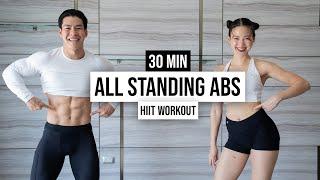 30 MIN ALL-STANDING ABS + HIIT I burn calories, with modifications, no repeats