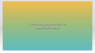 Cannot read property 'map' of undefined in React