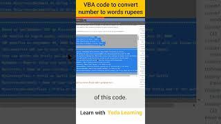 VBA Code To Convert Number To Words Rupees | #VBACode #NumberToWords #RupeesConversion