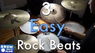 3 Easy Beginner Rock Beats - Beginner Drum Lesson | Drum Beats Online