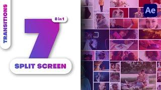 Multiscreen Transitions - 7 Split Screen | After Effects | Template | Tutorial