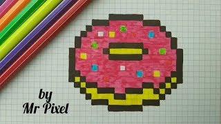 How To Draw a Kawaii Donut/Как нарисовать пончик по клеточкам