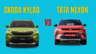 Skoda Kylaq vs Tata Nexon Comparison Review | Design, Features, Performance, & More! #skoda #tata