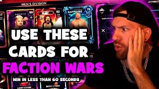 Quick 1 Minute FACTION WAR Wins! BEST CARDS & TIPS To Beating Faction Wars | WWE2k23 My Faction