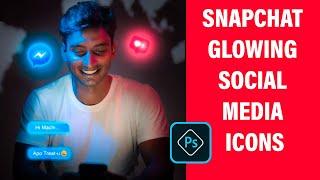 Calop | How to make Glowing social media Icons in Photoshop | 3D snapchat Filter