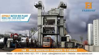 FABHIND : FAB 2000 Asphalt Batch Mix Plants Manufacturer in India, Road Construction Machinery