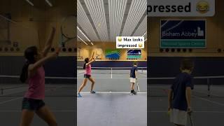  Max #impressed by #sister #first #serve Olivia #practice #tennis #fun #family #siblings